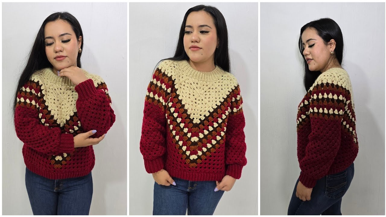 Suéter Poncho a Crochet 🥰 