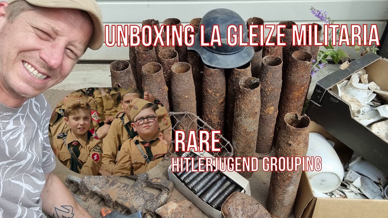 Unboxing my La Gleize Militaria Fair pickups, heavy metal and a rare Hitlerjugend grouping