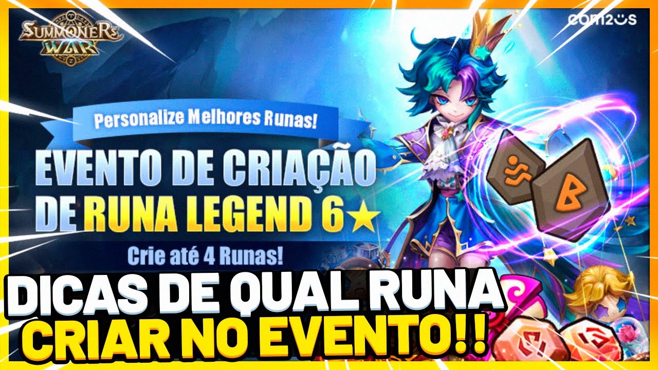 NOVO EVENTO DE CRIAÇÃO DE RUNAS! NÃO ERRE COM ESSAS DICAS! SUMMONERS WAR