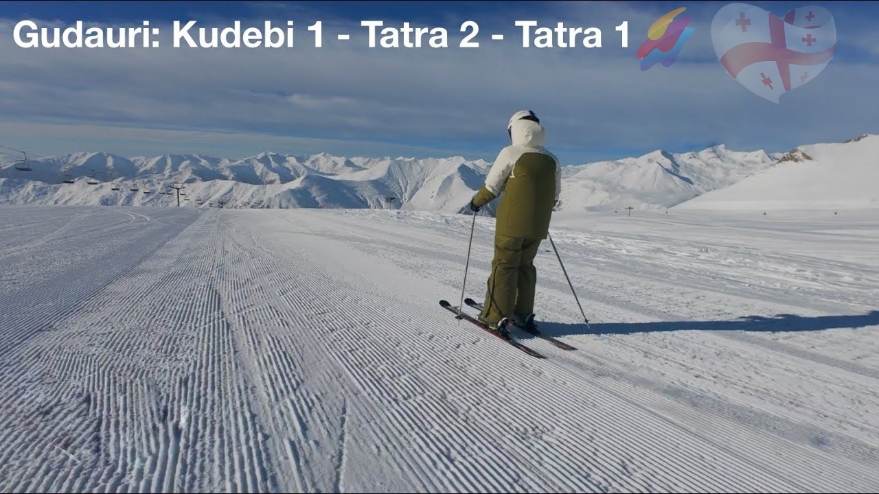 Ski slopes: Kudebi 3 - Tatra 2 - Tatra 1 Gudauri - Ski resort in Georgia Country Caucasus mountains.