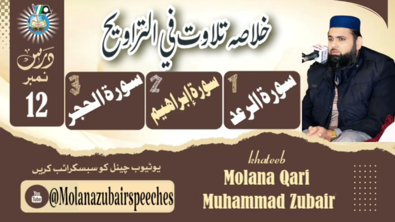 Summary of surrah ra'ad ibrahim hijr||khulasa taraweeh 12 ramzan||quran translation#molanazubair 