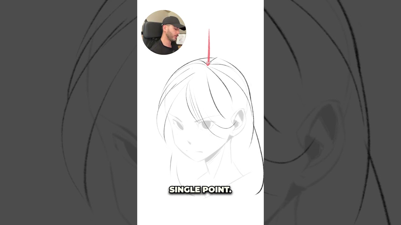 How to draw stylised hair in 3 steps