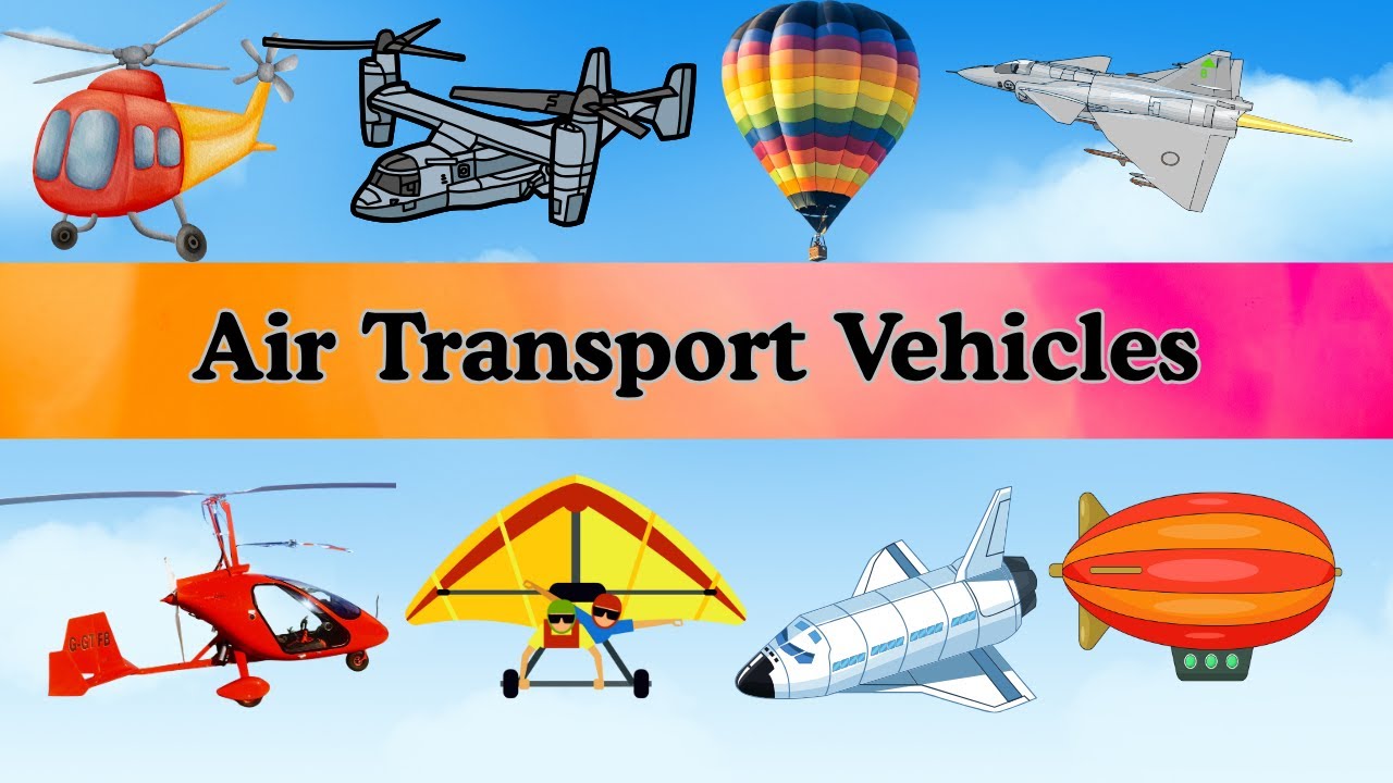 Air Transport Names  | Learn 10+ Air Vehicles | Moo Moo Learners|Educational Video| Fighter planes