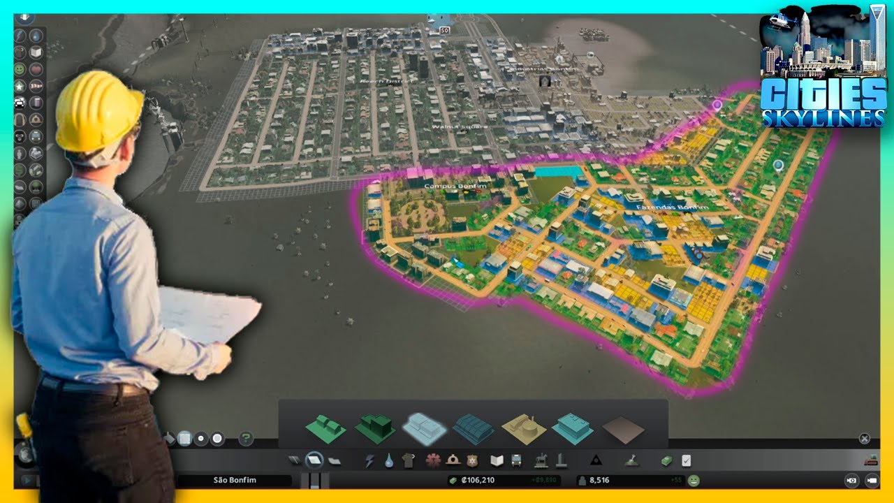 Melhorei a cidade destruindo estas construções - São Bonfim Ep 3 - Cities Skylines sem DLCs nem Mods