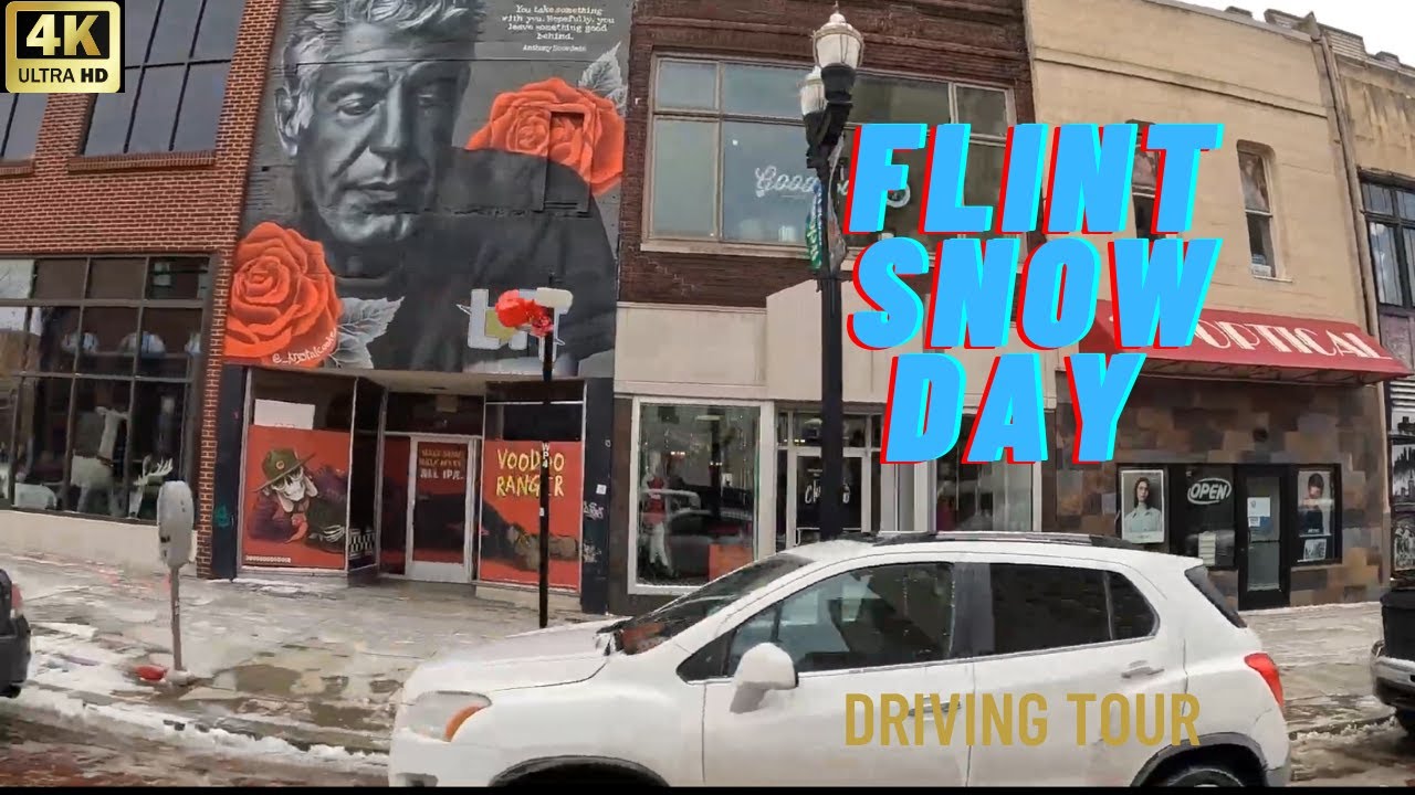 Flint Michigan /  SNOW DAY  DRIVING TOUR