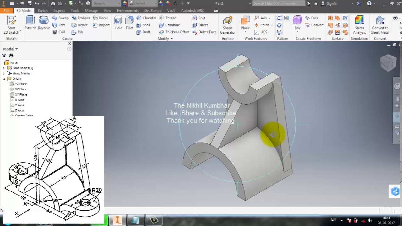 Part 13 - Autodesk Inventor 2017 Tutorial - Creating Isometric Drawing
