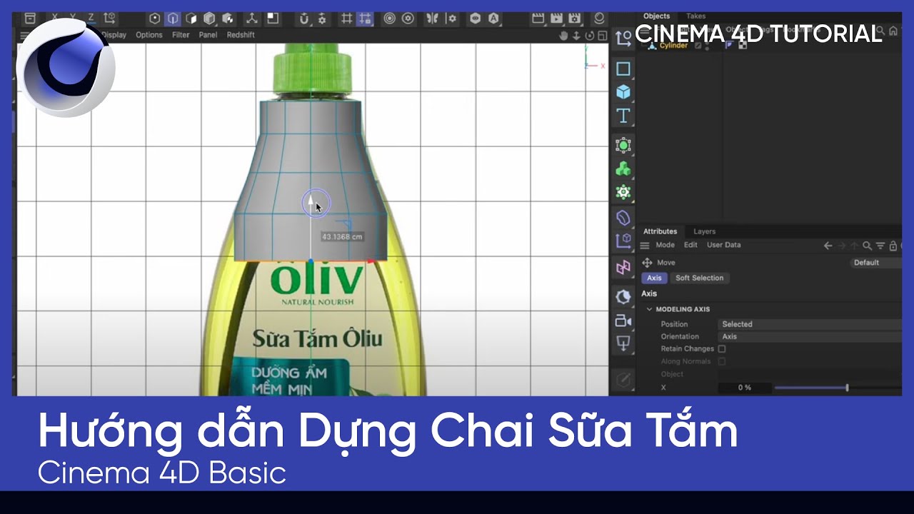 Hướng dẫn Dựng Chai Sữa Tắm - C4D