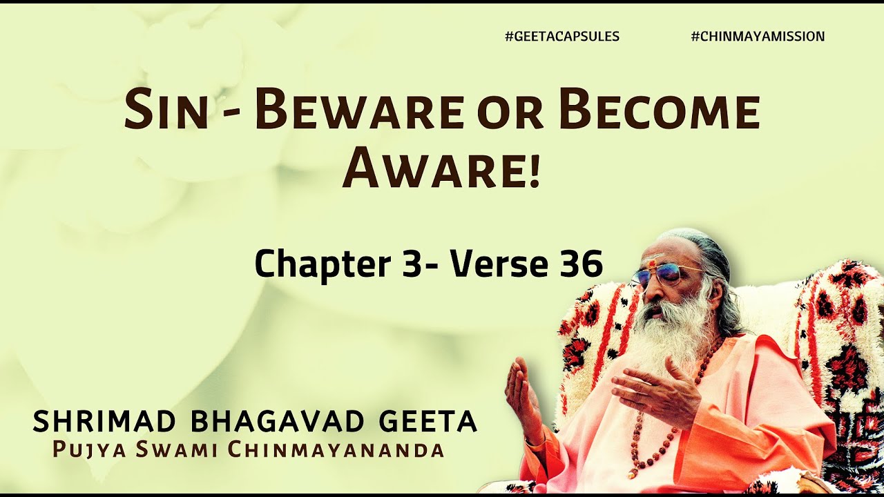 Bhagavad Geeta - Sin - Beware or Become Aware! (Chapter 3 Verse 36) | #GeetaCapsules