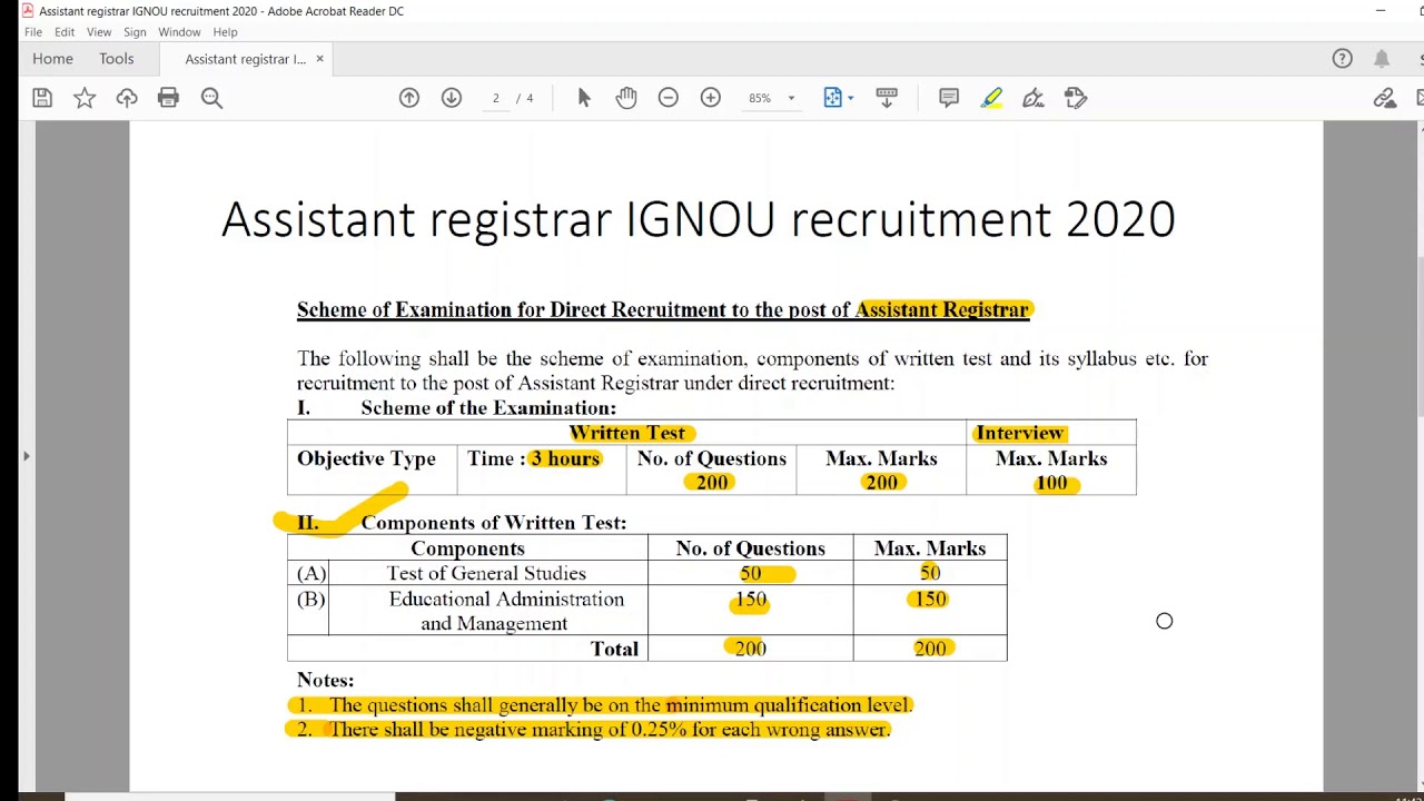 IGNOU Assistant Registrar Recruitment 2020 || Important points to note down || Preparation strategy