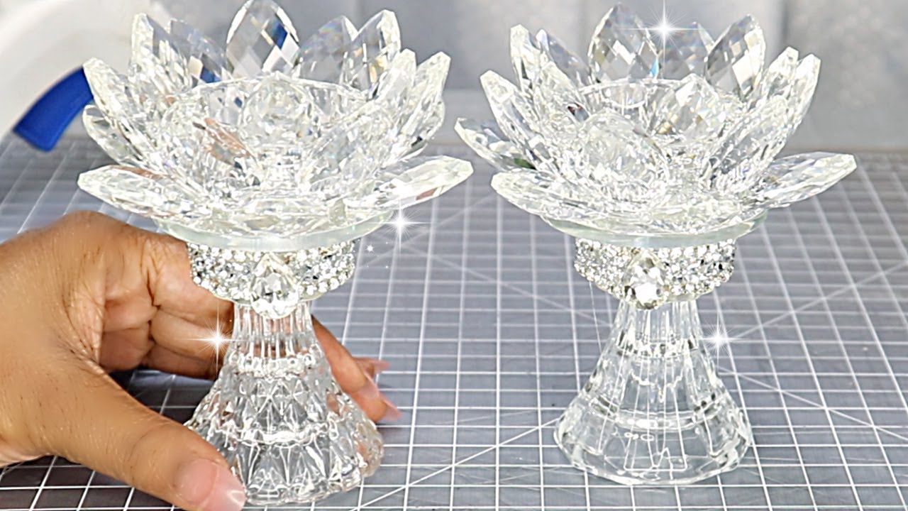 DIY Room Decor DIY Room Decorating Ideas Acessories DIY Crystal Lotus Flower Candle Holder
