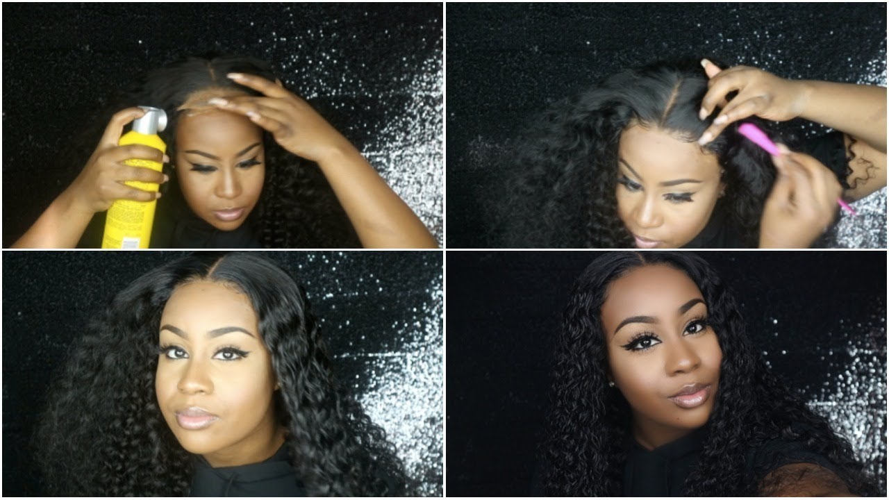 WATCH ME SLAY THIS GLUELESS CLOSURE INSTALL: PLUCKING,LACE TINTING,&STYLING | EULLAIR HAIR