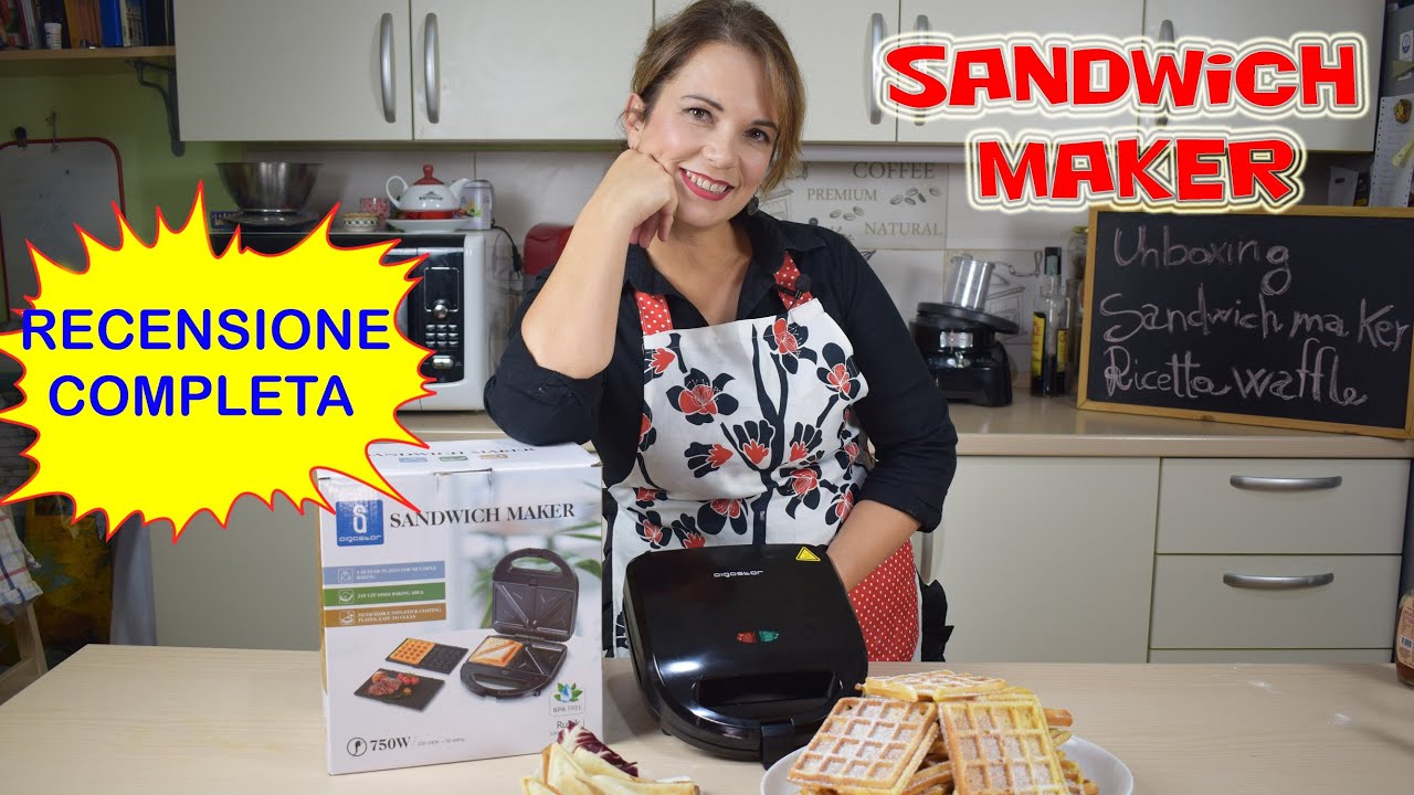 AIGOSTAR Sandwich Maker -  Recensione e ricetta WAFFLE