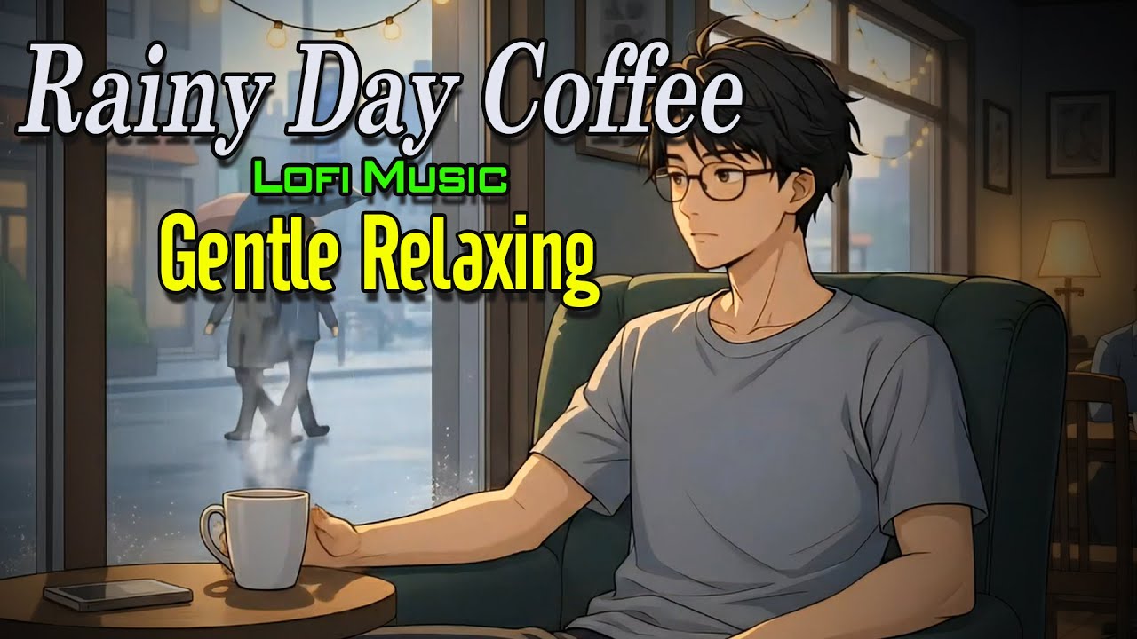 Rainy Day Coffee: Sitting by the Window Watching People in the Rain | Lofi Music – Gentle Relaxing