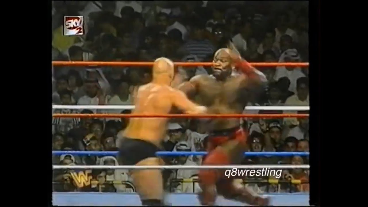WWF KUWAIT - AHMED JOHNSON VS STEVE AUSTIN 1996 - بطولة الكويت للمصارعة 