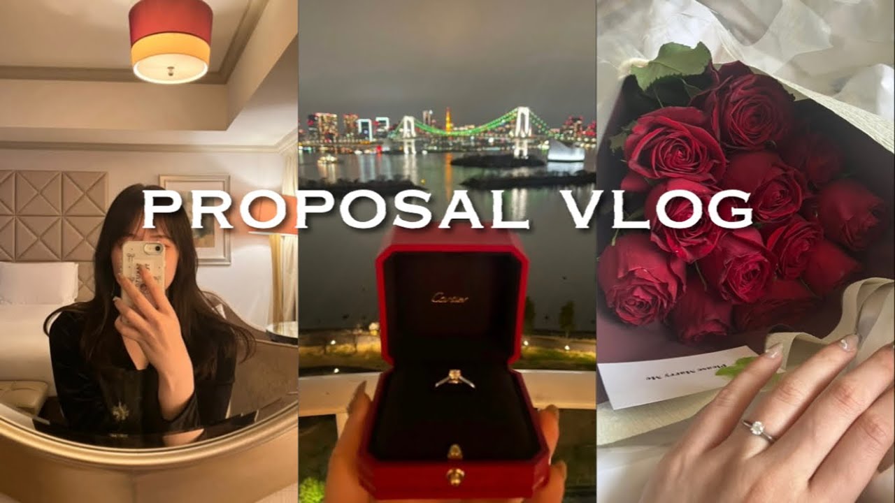 Vlog.都内OLの休日🌿交際2年半の彼氏がプロポーズしてくれたよ！💍🌹やったー！in Hilton Tokyo Odaiba
