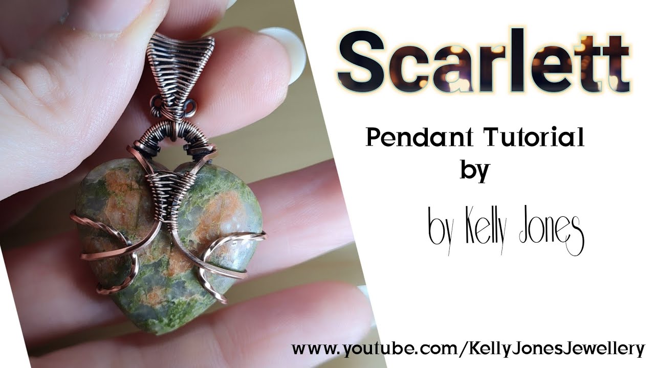 Wire wrap pendant 'Scarlett' tutorial by Kelly Jones.