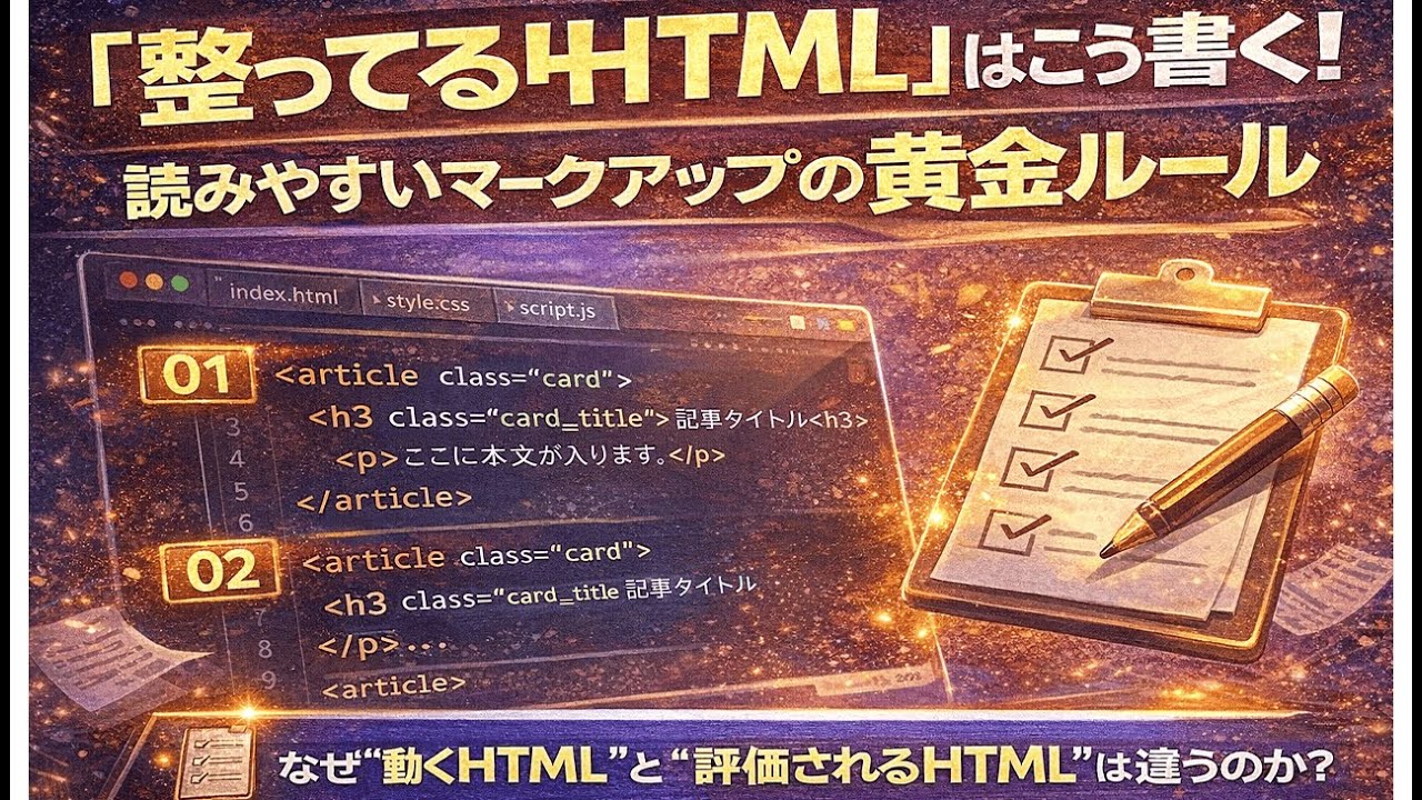 「整ってるHTML」はこう書く！読みやすいマークアップの黄金ルール