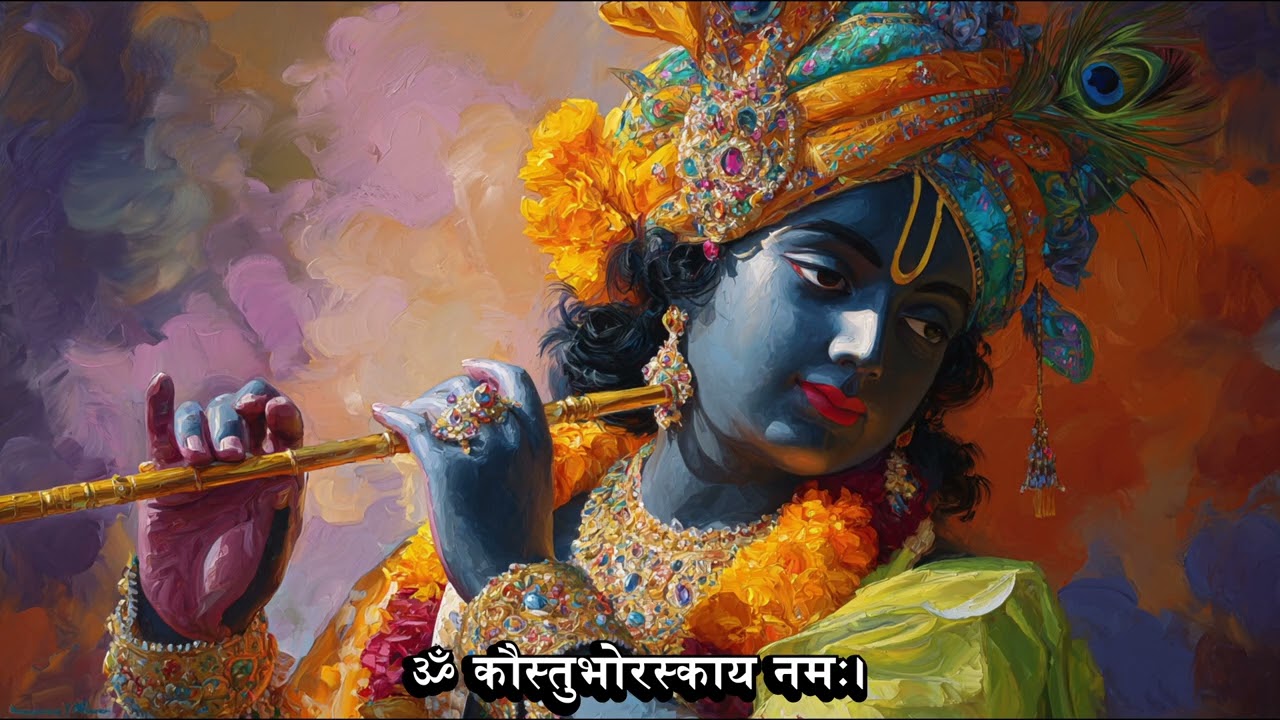 ॐ कौस्तुभोरस्काय नमः। | Shri Krishna Mantra | One Hour Divine Chanting | Krishna Bhagwan