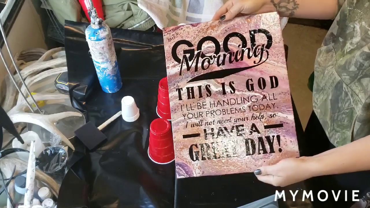 Acrylic pouring vinyl decal application!