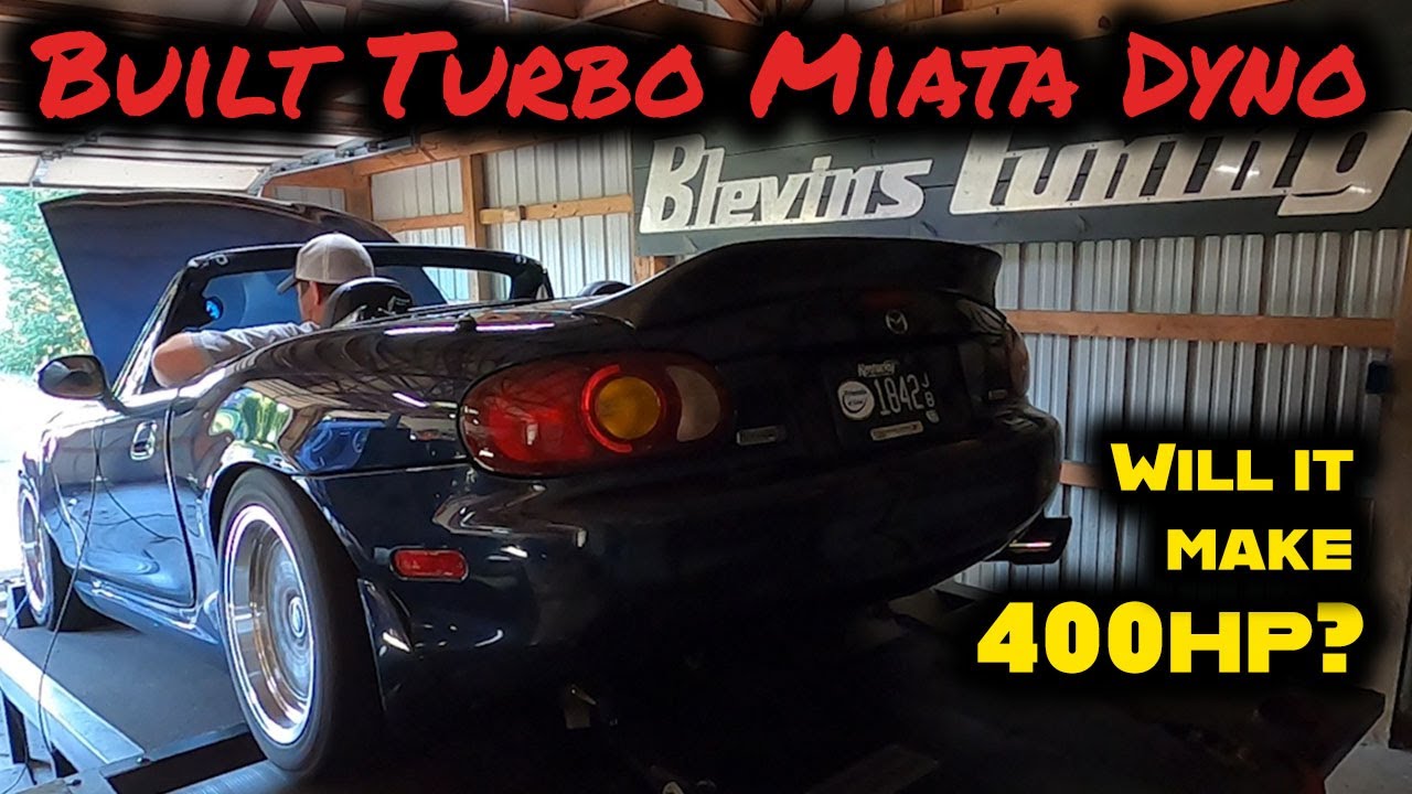 Диностенд для Miata с высоким давлением наддува: турбина GTX2860r, более 20 psi, громкий раскручи...