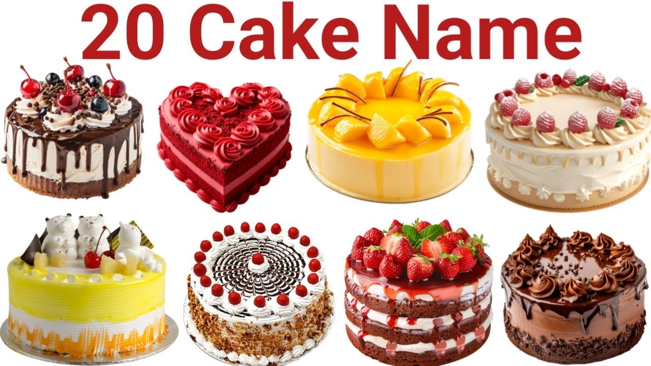 20 केक 🎂के नाम | Learn 20 Sweet Cake Names in English for Kids with Picture and Fun Learning Video 