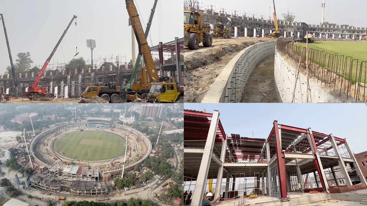 PCB conducted a detailed media walkthrough of the ongoing Gaddafi Stadium upgradation | PCB | MA2A
