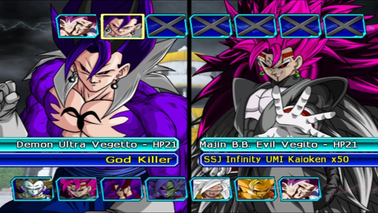 TEAM DEMON ULTRA VEGETTO vs TEAM EVIL VEGETTO || DRAGON BALL Z BUDOKAI TENKAICHI 3