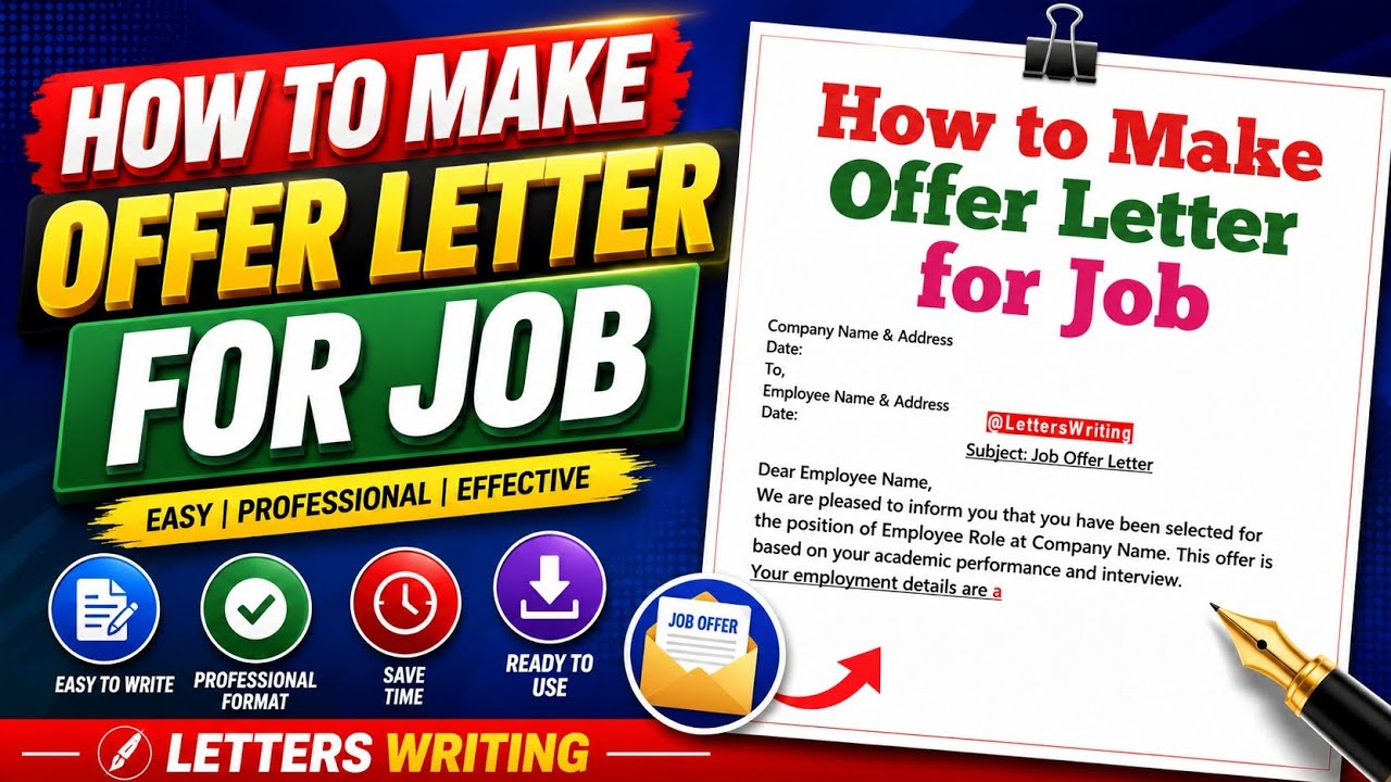 How to Make an Offer Letter for a Job | Offer Letter for Employees