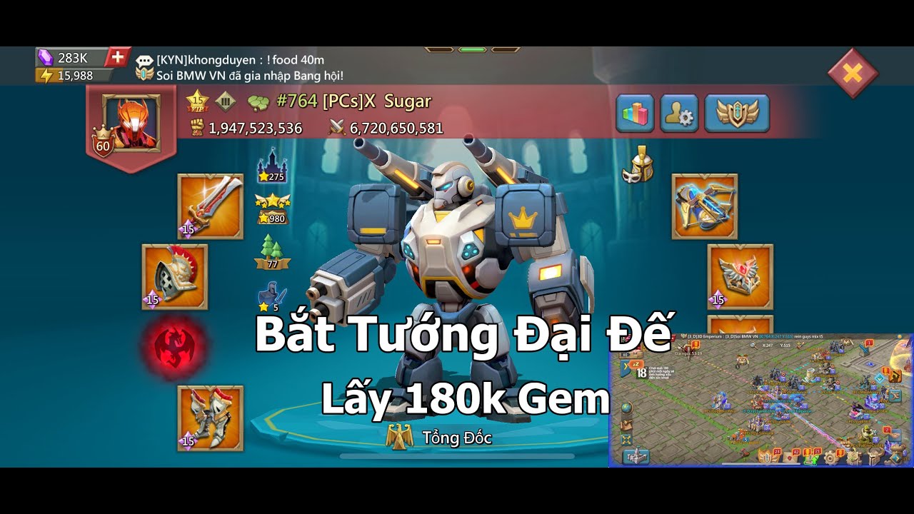 Trap Rally Bắt Tướng Đại Đế Lấy 180k Gem - Lords Mobile