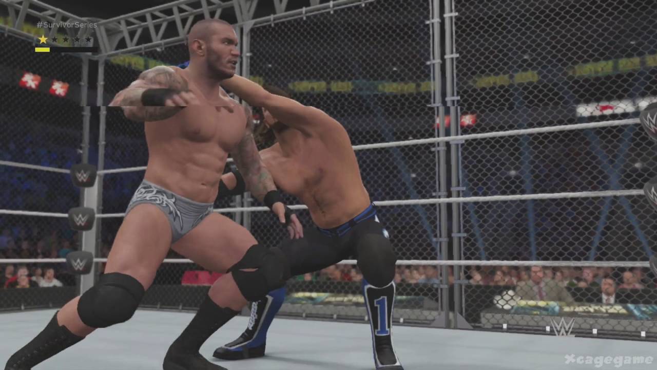 WWE 2K17 Gameplay - Randy Orton vs AJ Styles - Steel Cage Match - WWE World Championship
