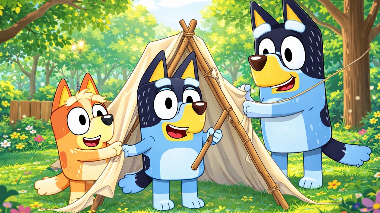 Bluey Builds a Secret Forest Tent! 🌳⛺ Backyard Camping Adventure | Bluey Funny Animation