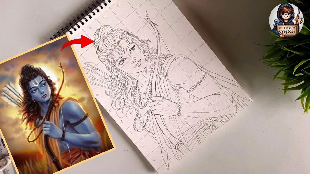 Shree ram drawing tutorial || Ram Navami Drawing || Lord  Ram Drawing Step by Step 🚩