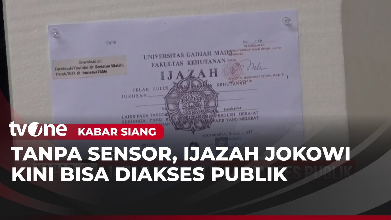 Akhirnya! Ijazah Jokowi Bisa Diakses Publik Tanpa Sensor | Kabar Siang