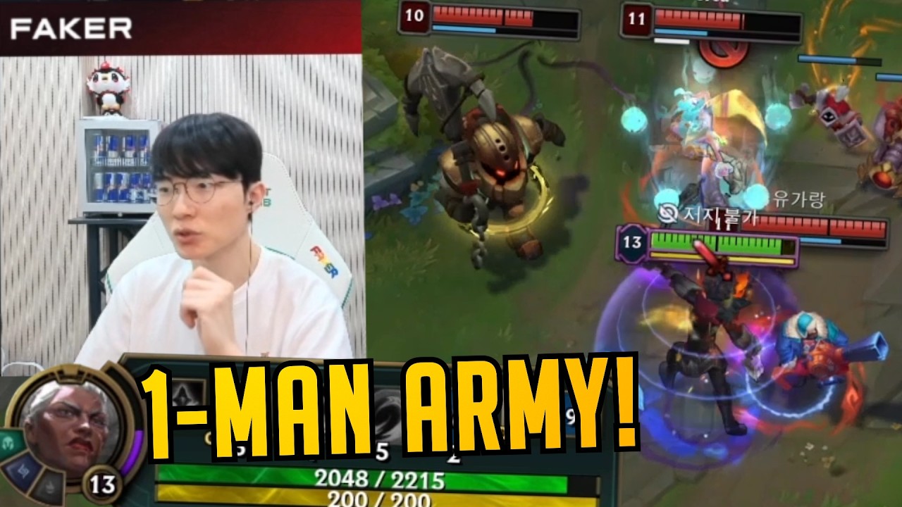 T1 Faker Ambessa 1-Man Army  - HIGH ELO KR Pros SoloQ Highlights