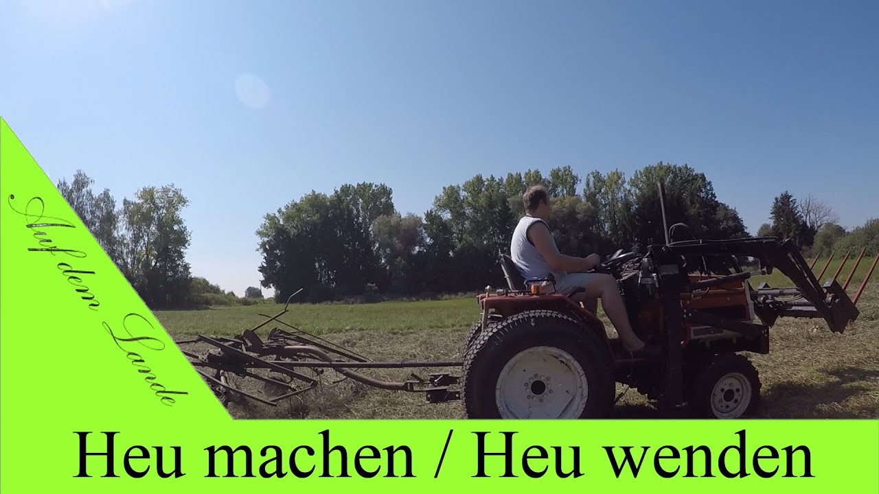 Heu machen August 2018 Teil 2 / Wenden und Trocknen lassen bis zum fertigen Heu / 2. Schnitt