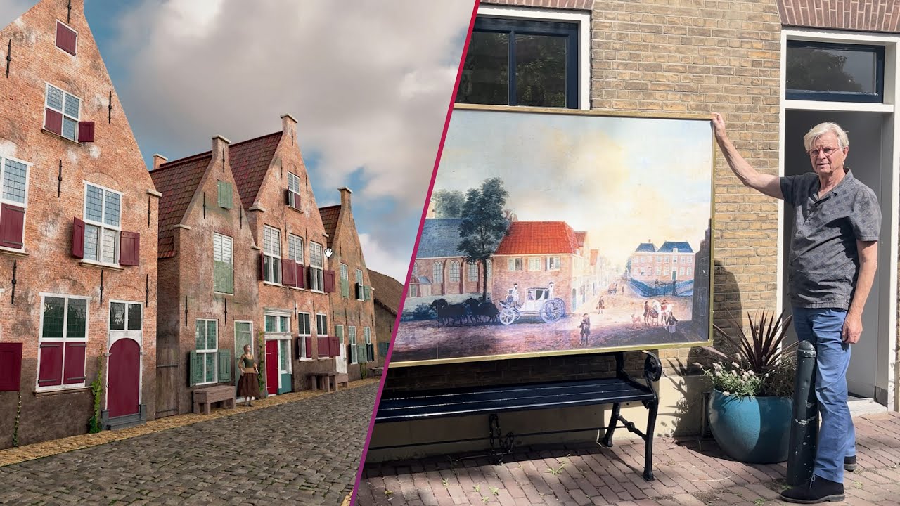 Schiedamse Kethel uit het jaar 1750 gereconstrueerd op basis van schilderij