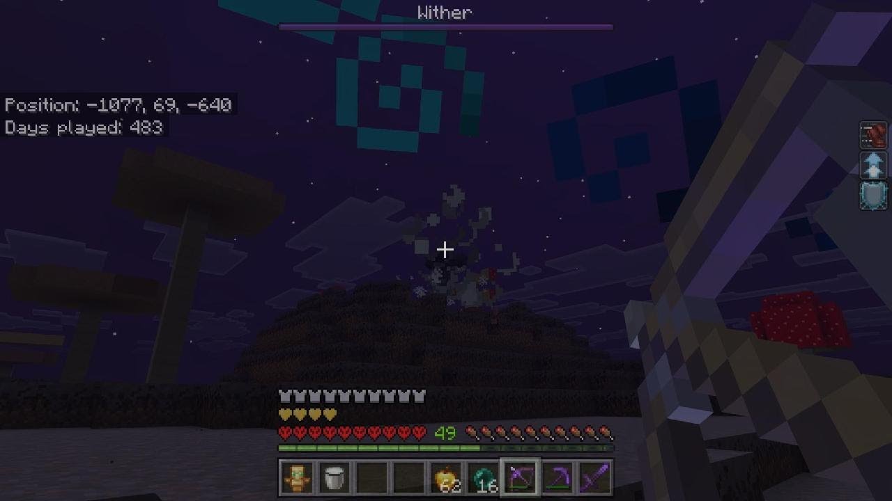 Hardcore Bedrock Wither Fight (No Commentary) [Minecraft]