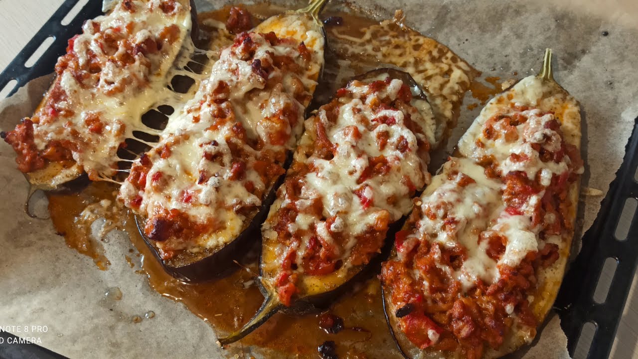 Bakłażan🍆 faszerowany mięsem mielonym i serem  🧀