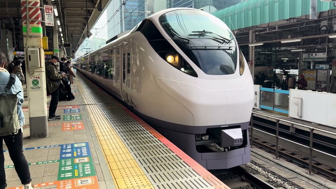 E657系0番台K-15編成特急ひたち17号いわき行きがJR東京駅7番線を発車するシーン 2026.3.6