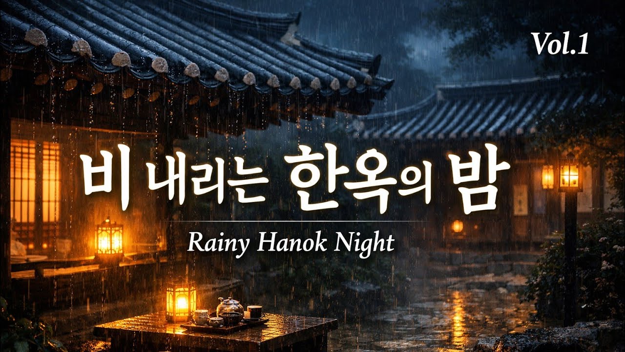 비 내리는 한옥의 밤 🌧️ | 힐링 음악 · 카페 음악 · 공부 음악 | Rainy Hanok Night – Korean Instrumental Vol.1 (31분)