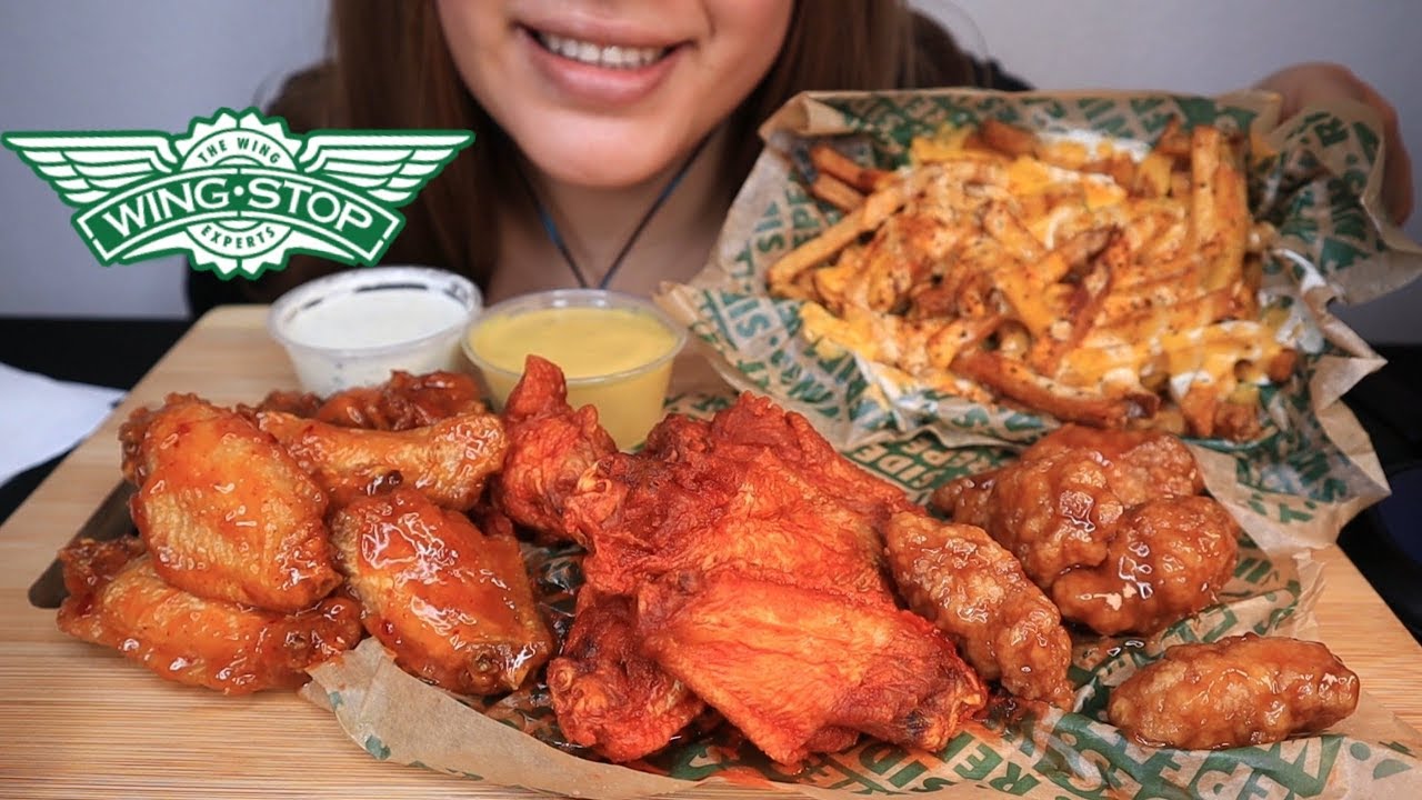 ASMR WINGSTOP CHICKEN WINGS + VOODOO FRIES MUKBANG | NO TALKING