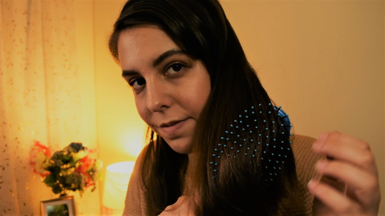 {ASMR} Roleplay | Teaching You How I Brush My Hair | Whispering, Hair Brushing