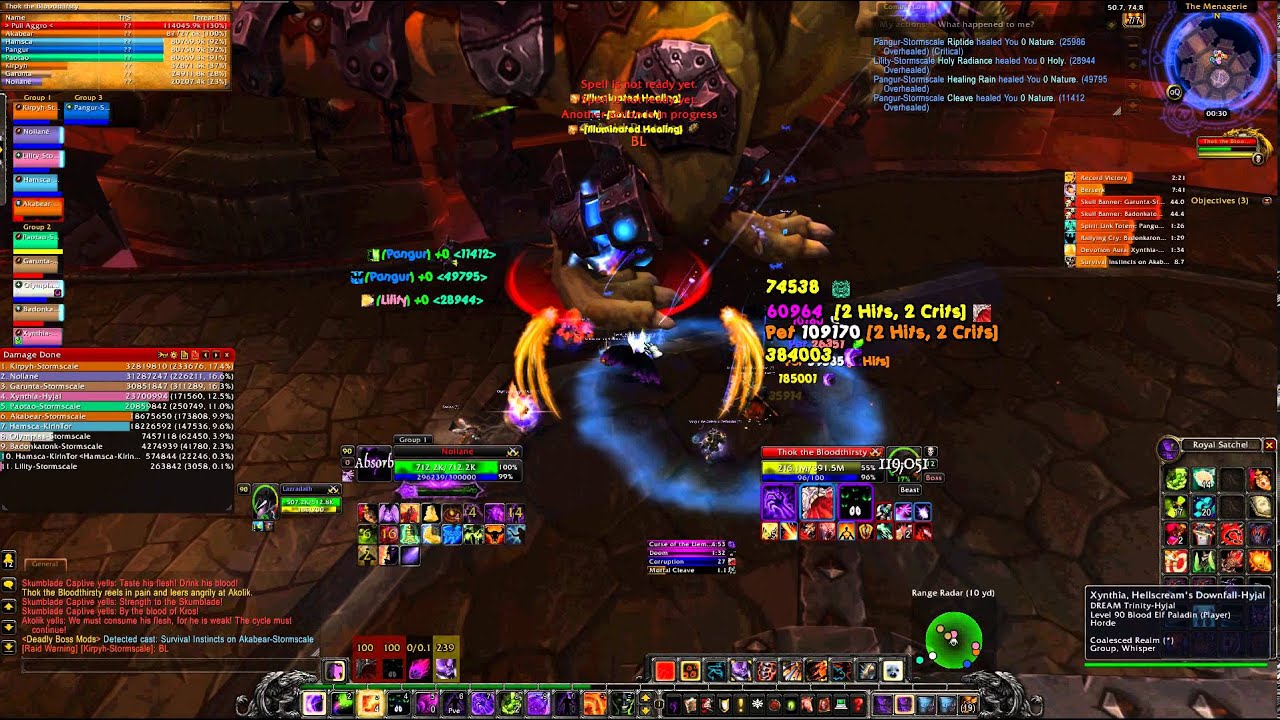 5.4 Demonology Warlock lvl 90 ilvl 555 FLEX Thok the Bloodthirsty kill