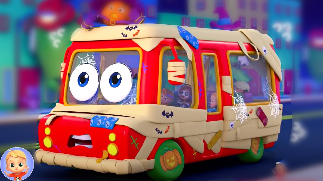 Wheels On The Bus Halloween Song & Nursery Rhyme for Kids