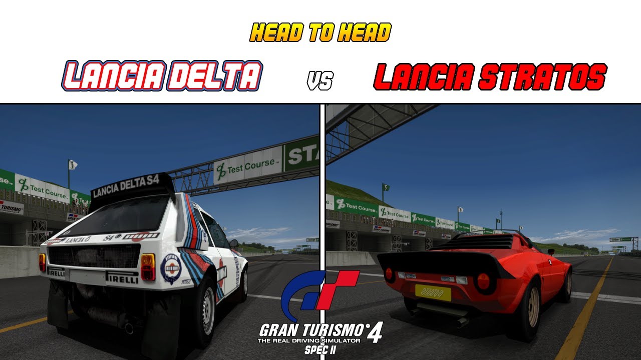 Gran Turismo 4 Spec II | Lancia Delta S4 vs Lancia Stratos @ Test Course | 1 Lap Head to Head Battle