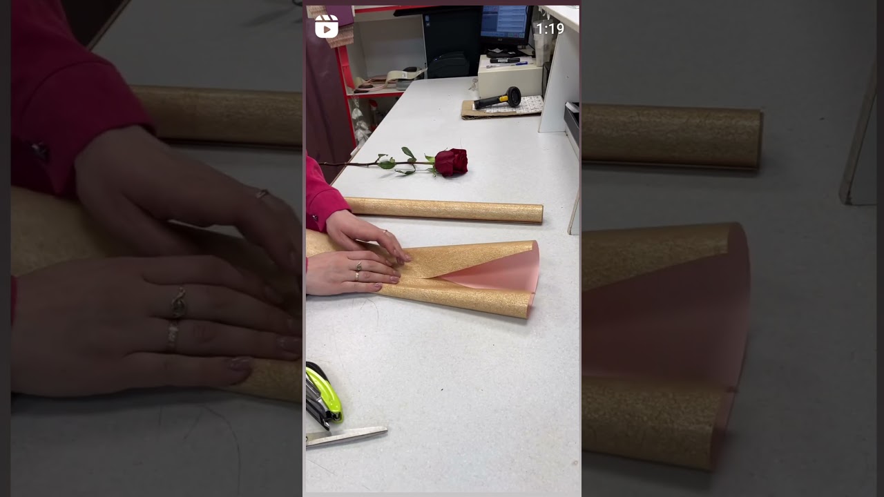 single rose wrapping |  How to warp a single rose    | easy way to wrap rose   #bouquet #diy