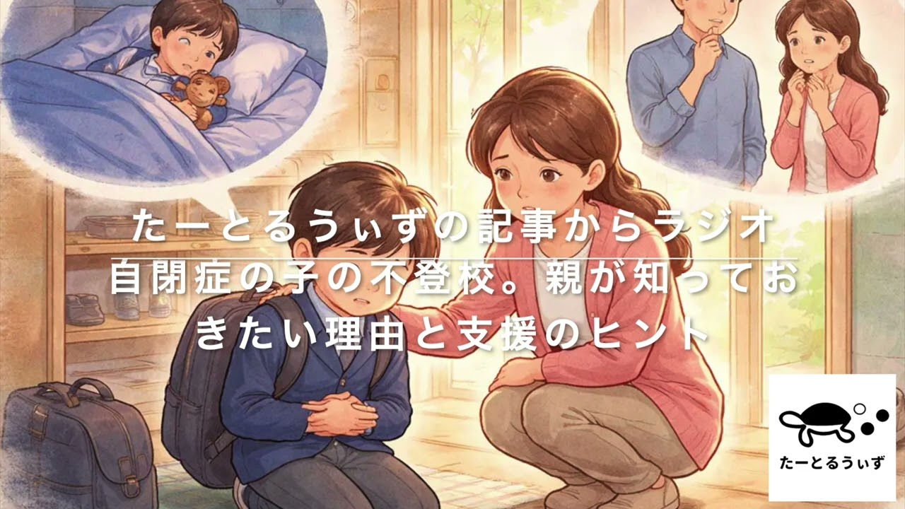 自閉症の子の不登校。親が知っておきたい理由と支援のヒント・発達障害ニュースのたーとるうぃずの記事からラジオ