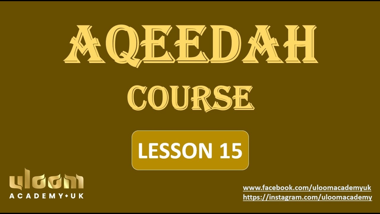 AQEEDAH Course - Last Lesson
