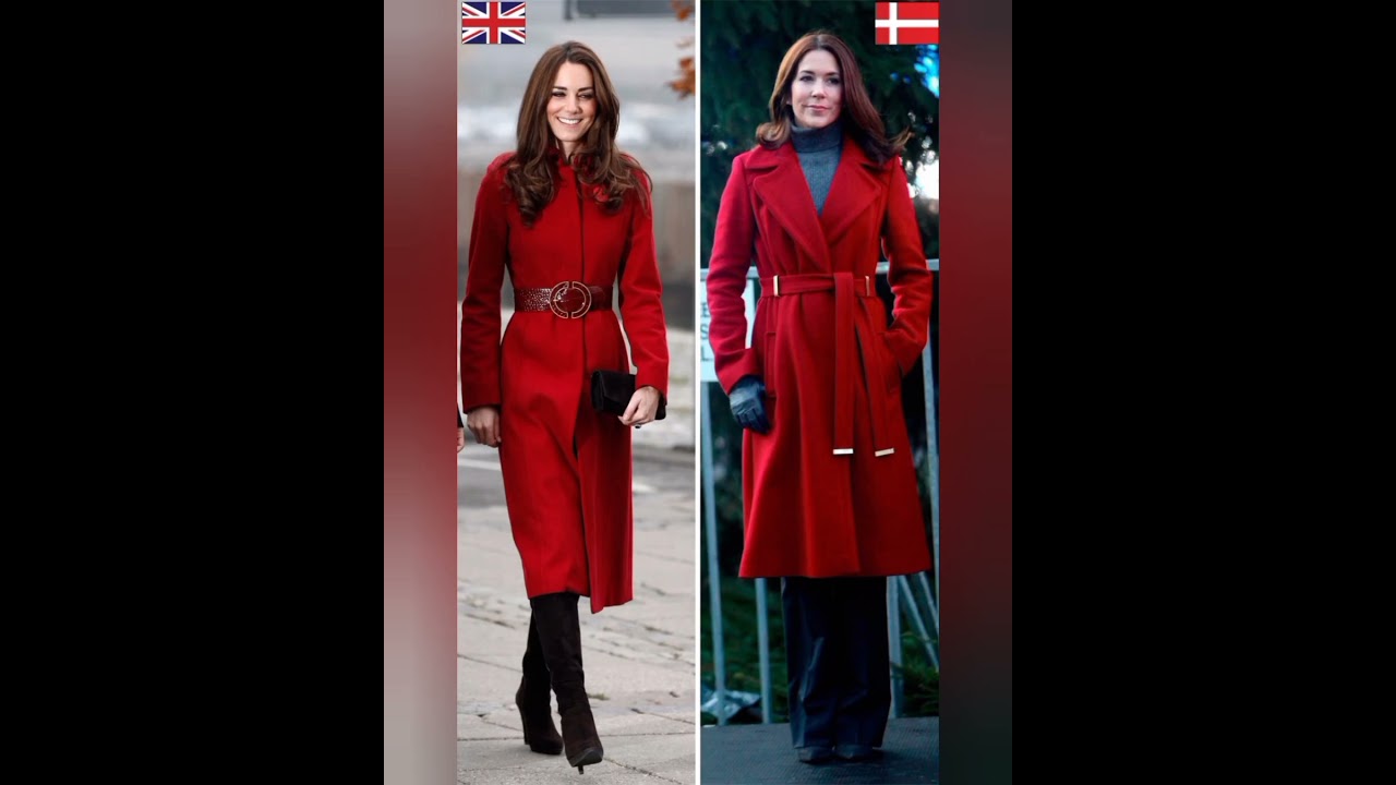 Twinning outfits, crown princess Mary and princess Catherine #trending #fashion