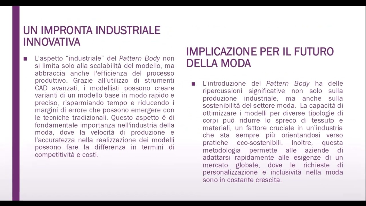 METODO DI MODELLISTICA PATTERN BODY di Lisa CARRARO